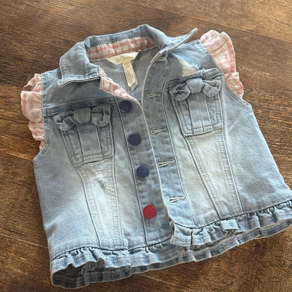Matilda Jane Enchanted Garden Genius Denim Vest Size 4 - Picture 3 of 7